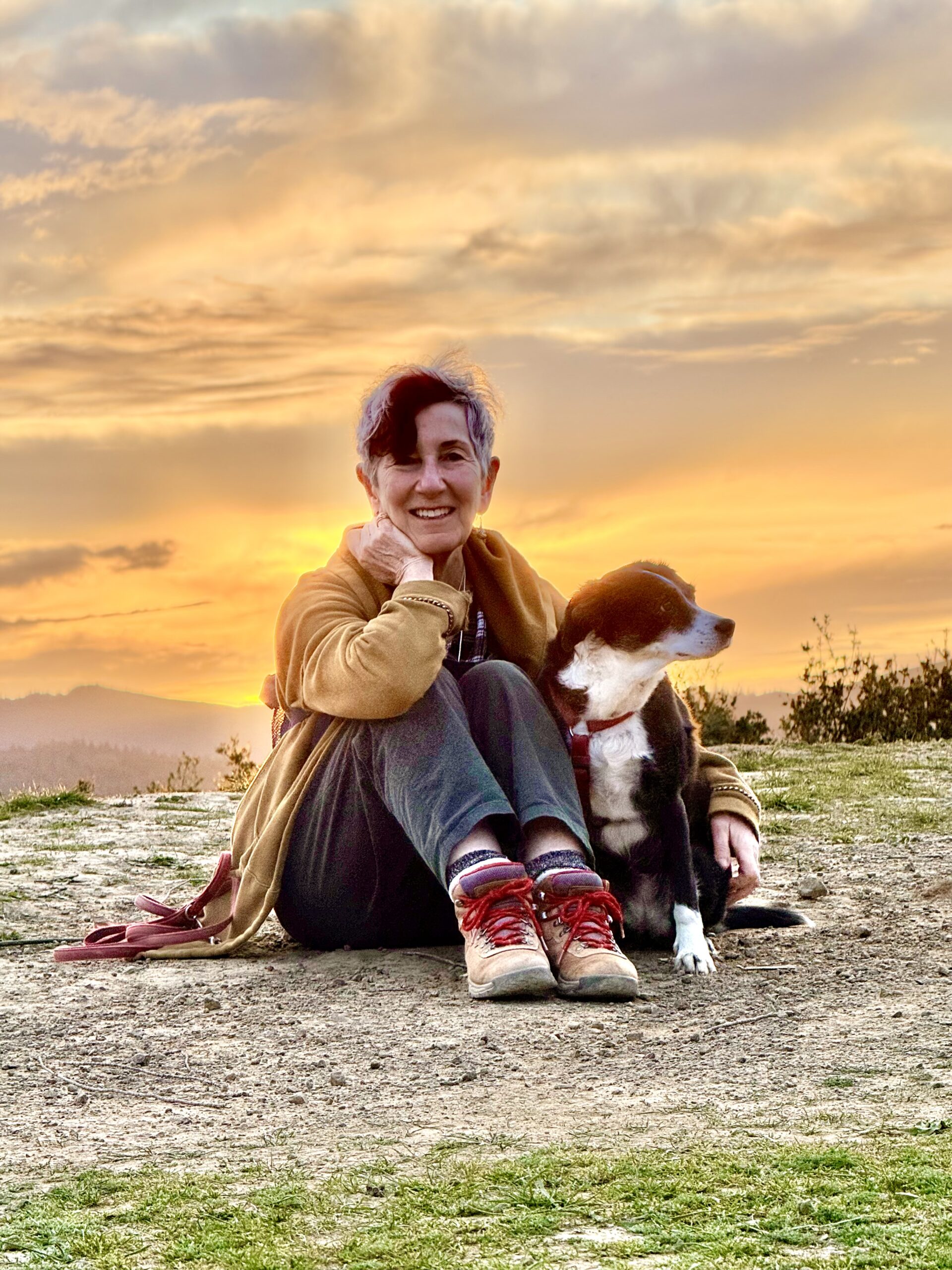 Annie sunset IMG_1295 Annie Fox and Gracie the Dog at sunset