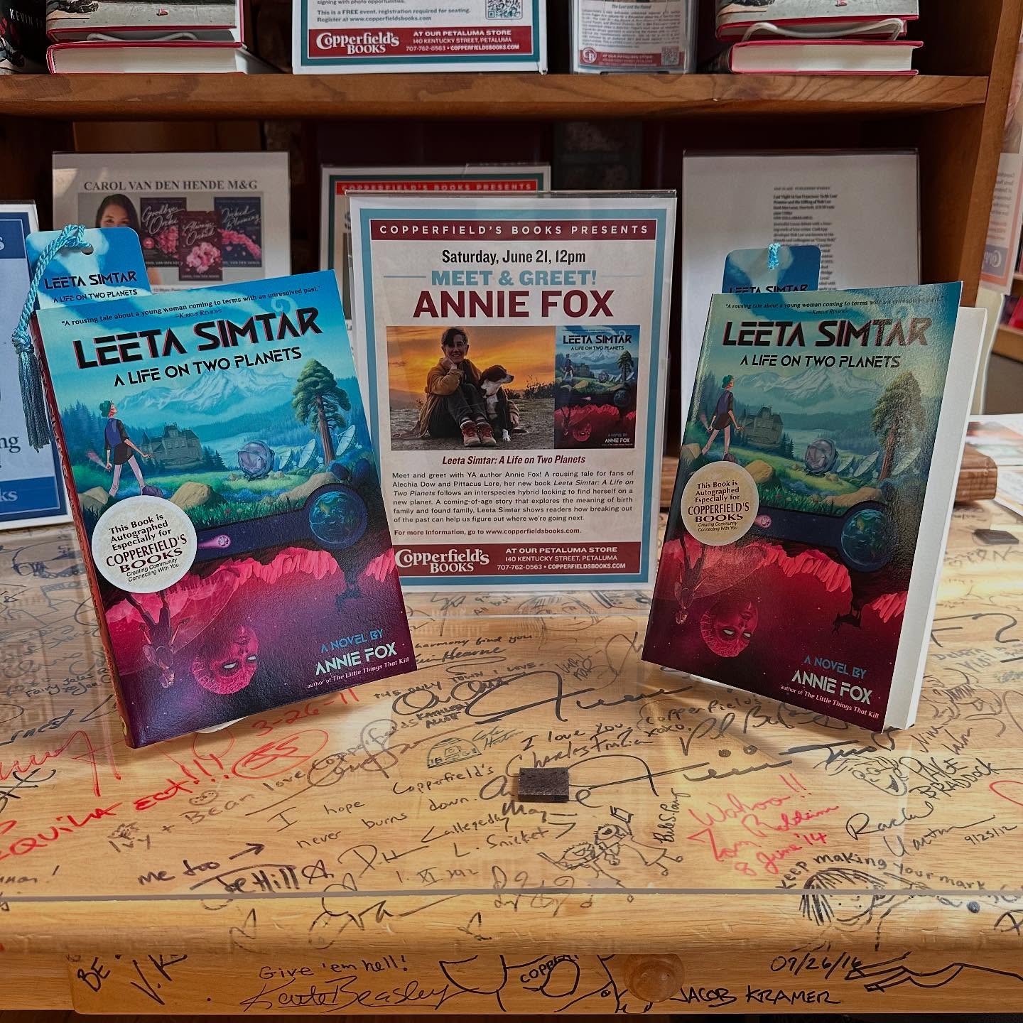 Book display at Petaluma Copperfield's Books